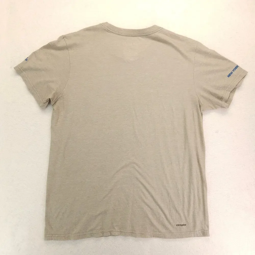 Adidas Casual Crew Neck Short Sleeve Graphic T Shirt Mens Size Large L Gray Blue